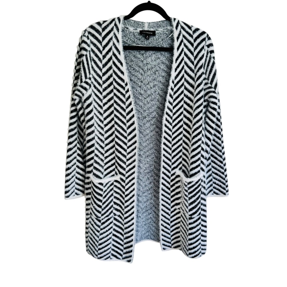 Duster Mod Retro Indie Sleek Cabincore Soft Goth Pockets Sweater Cardigan M Open